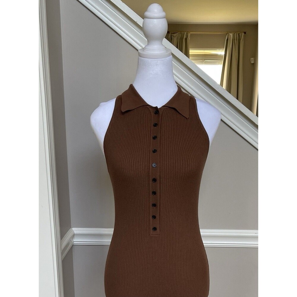 House of Harlow 1960 Ribbed Brown Maxi Dress